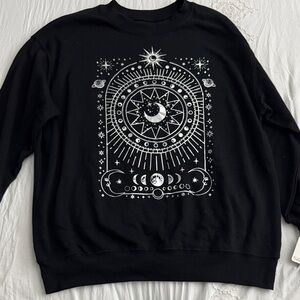 Rebellious One Black Celestial Crewneck Sweater